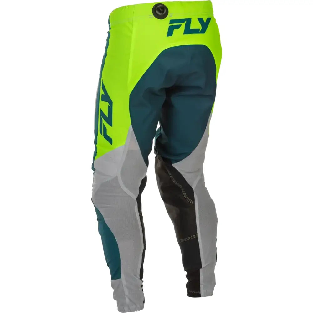 Youth Lite Pants Grey/Lime/Teal Sz 26 - FLY RACING