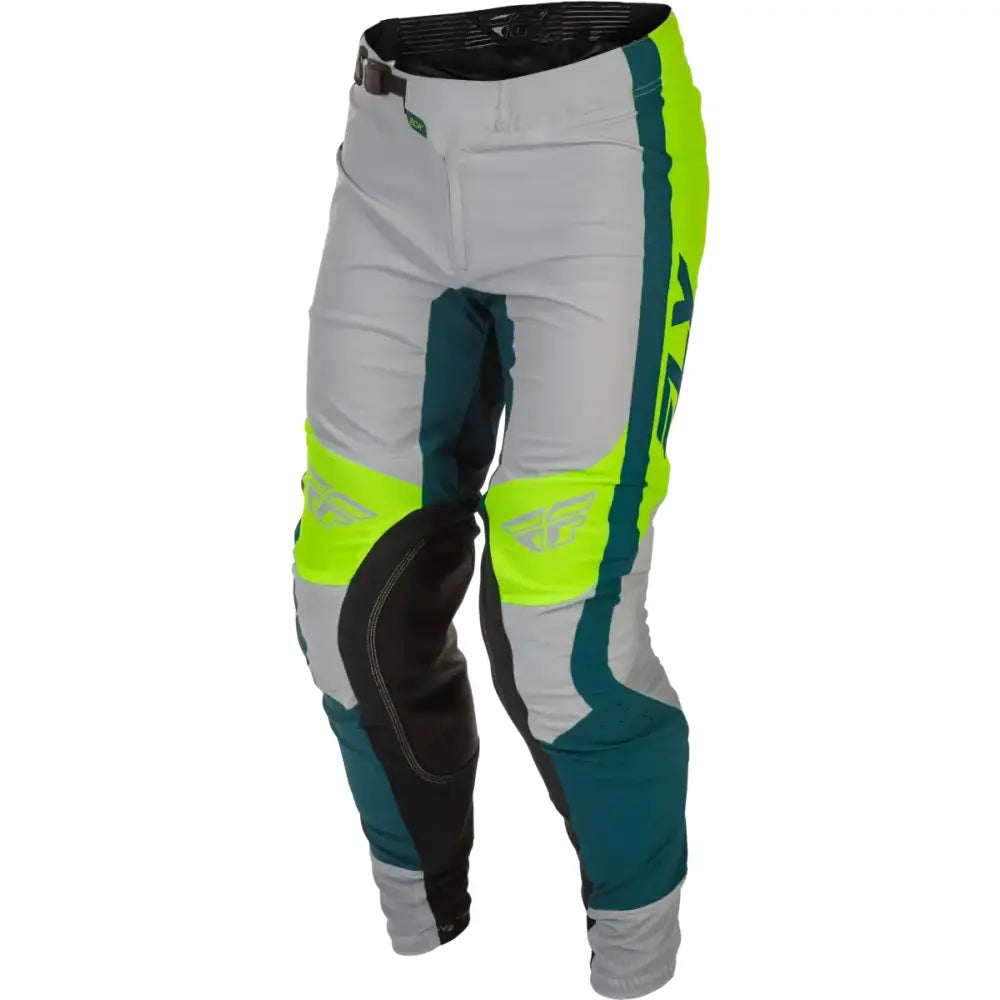 Youth Lite Pants Grey/Lime/Teal Sz 26 - FLY RACING