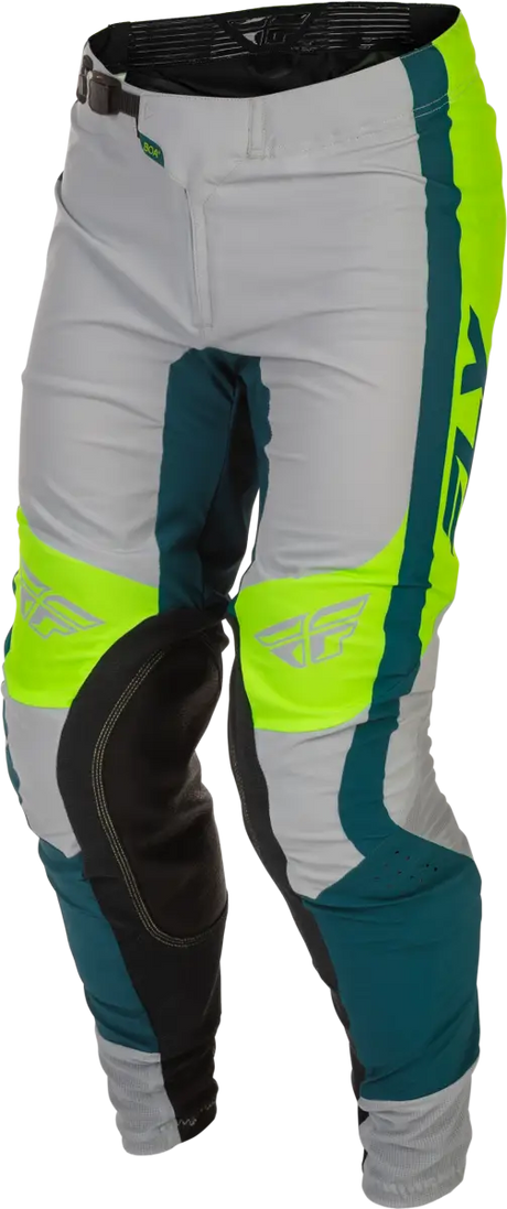 Youth Lite Pants Grey/Lime/Teal Sz 26 - FLY RACING