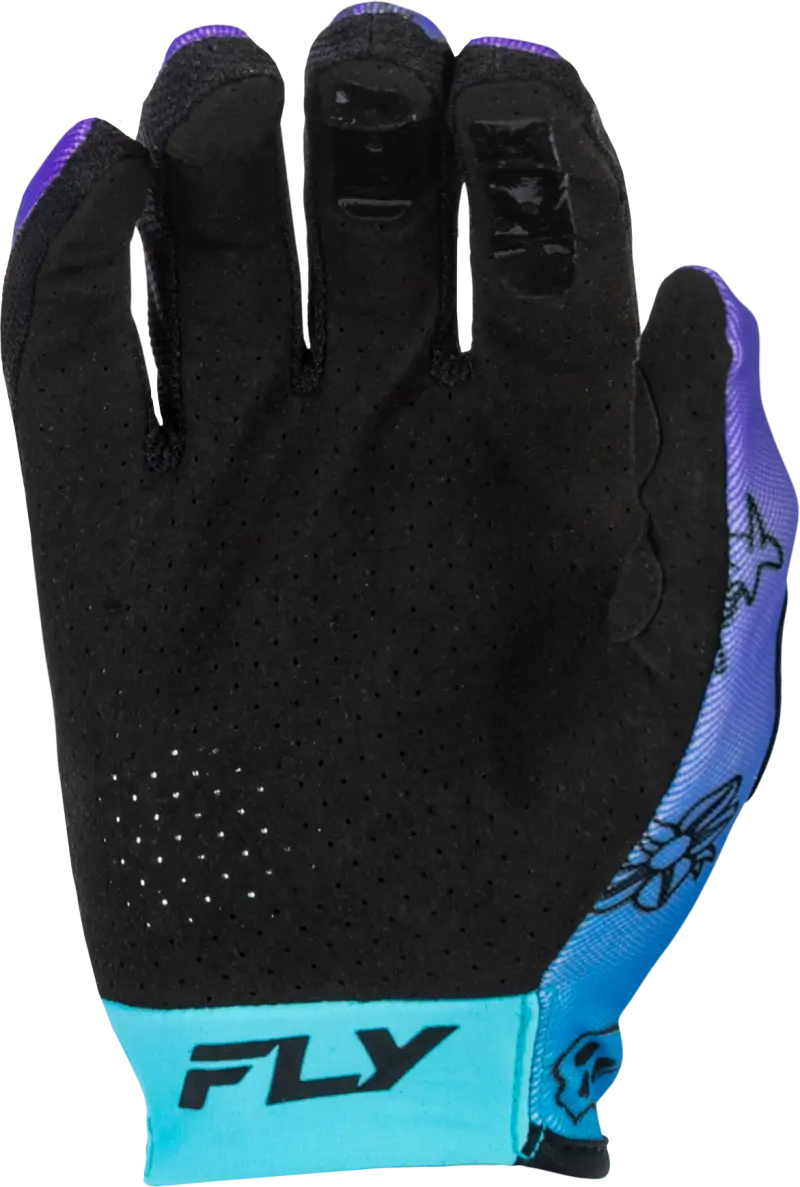 Youth Lite Outline Gloves Purple/Blue/Black Ym - FLY RACING