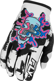 Youth Lite Warp Gloves White/Blue/Pink Yl - FLY RACING