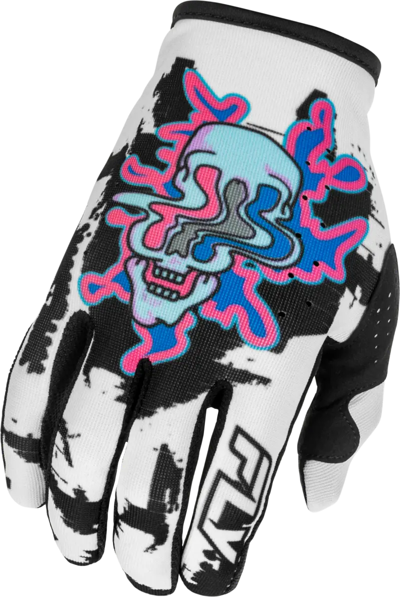 Youth Lite Warp Gloves White/Blue/Pink Yl - FLY RACING