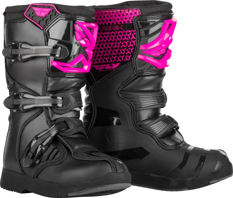 364-67906 FLY RACING Youth Maverik Boots Pink/Black Sz 06