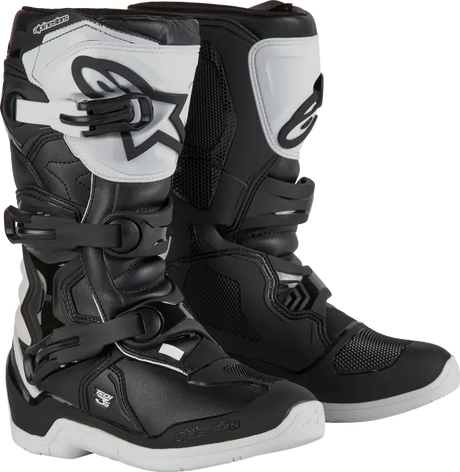 Tech 3s Youth Boots White/Black Sz 8 - ALPINESTARS