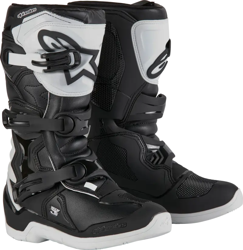 Tech 3s Youth Boots White/Black Sz 8 - ALPINESTARS