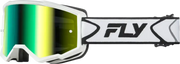 Youth Zone Goggle White/Black W/ Iridescent Grn Mirror Lens - FLY RACING