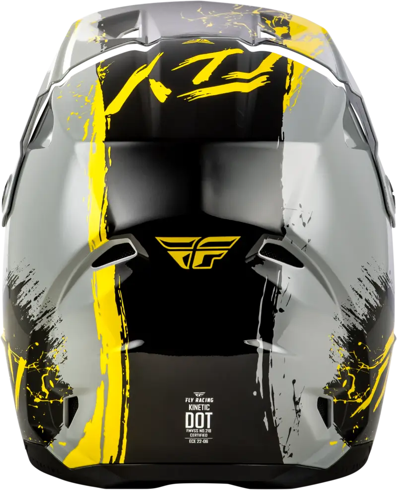 Youth Kinetic Drip Helmet Grey/Black/Yellow Yl - FLY RACING