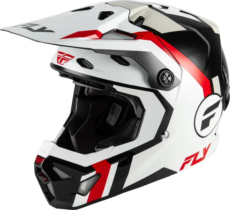 Youth Formula Cp Seal Helmet White/Black/Red Yl - FLY RACING