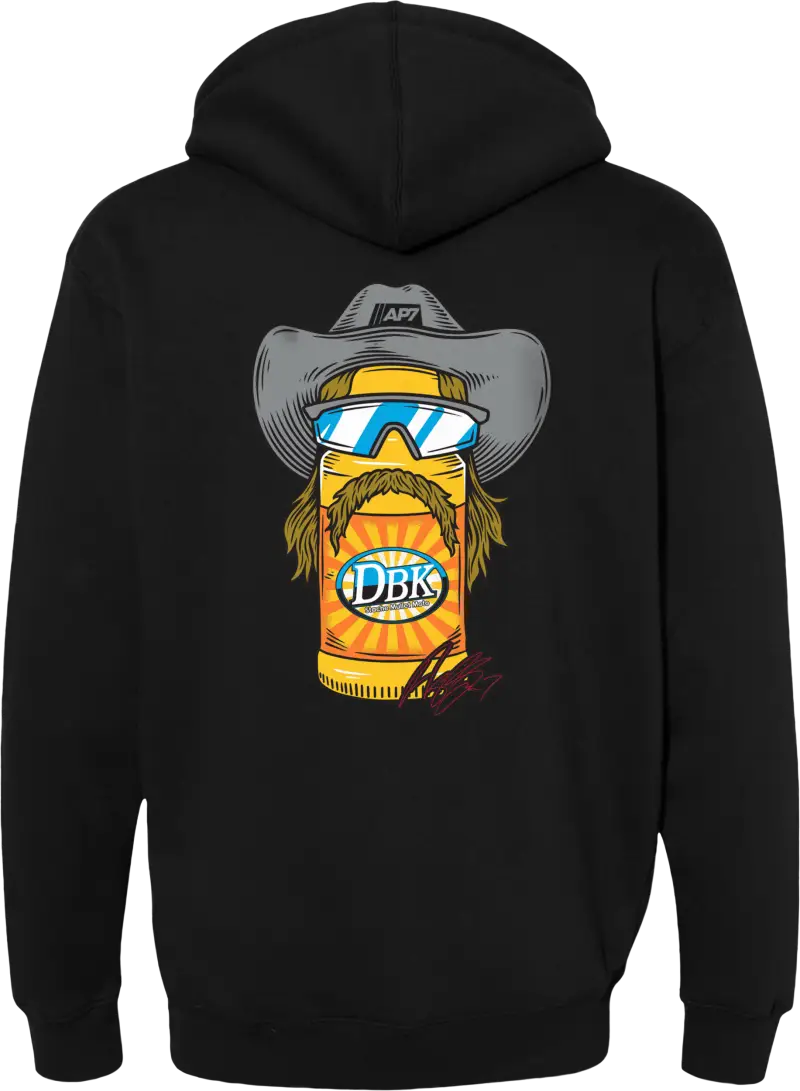 Stache Mullet Moto Yth Hoodie Black Ym - DBK