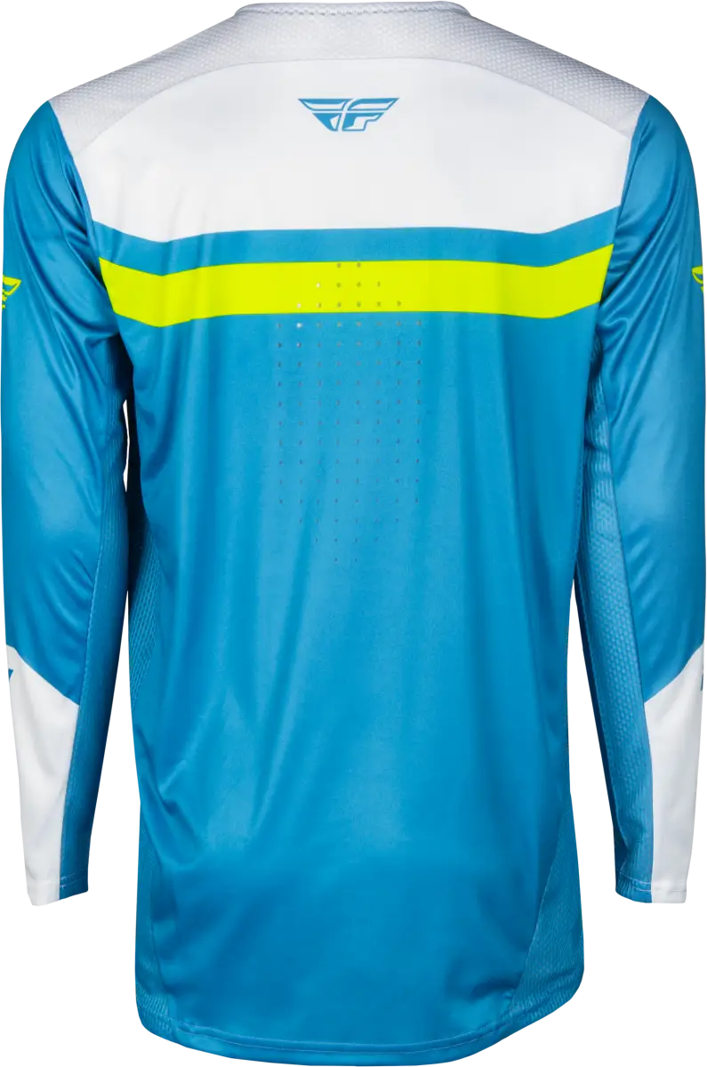 Youth Rayce Bicycle Jersey Blue/White/Lime Green Ys - FLY RACING