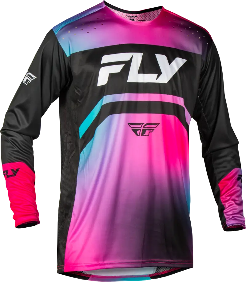 Youth Rayce Bicycle Jersey Fuschia/Black/Teal Yxl - FLY RACING