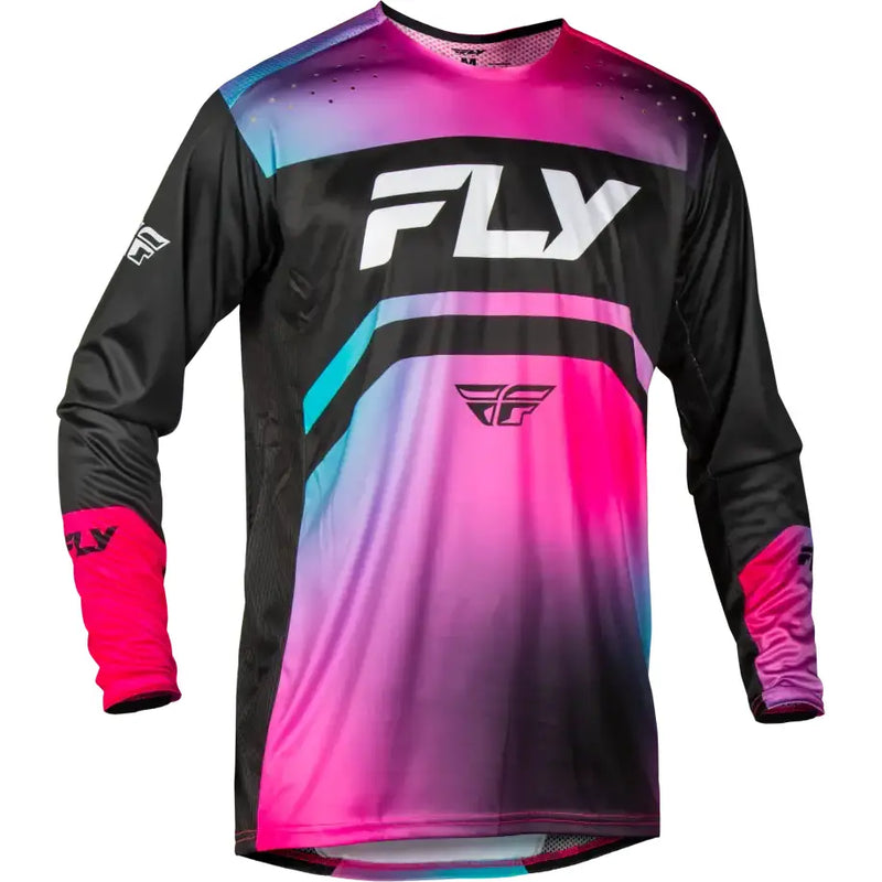 Youth Rayce Bicycle Jersey Fuschia/Black/Teal Yxl - FLY RACING