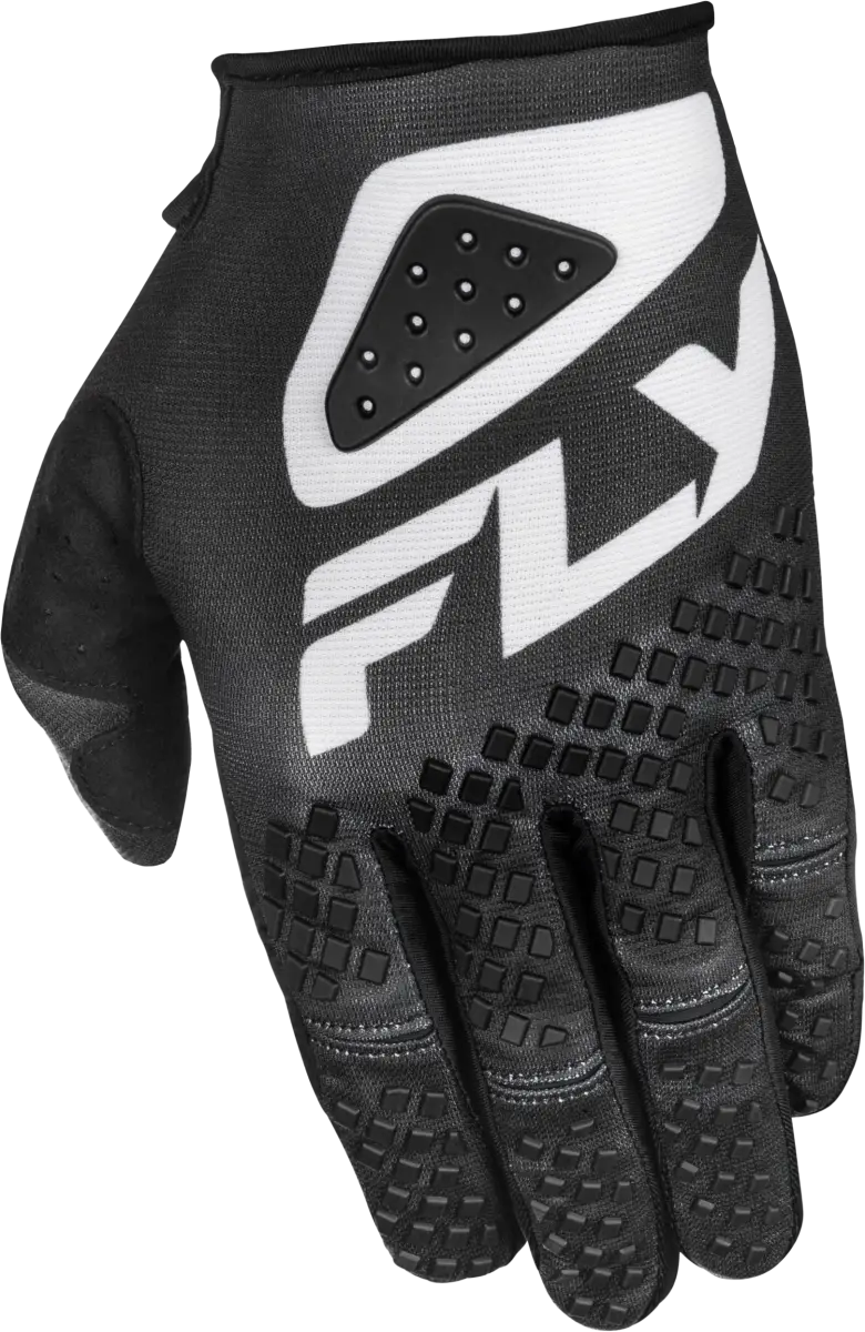 Youth Kinetic Sym Gloves Black/White Yl - FLY RACING