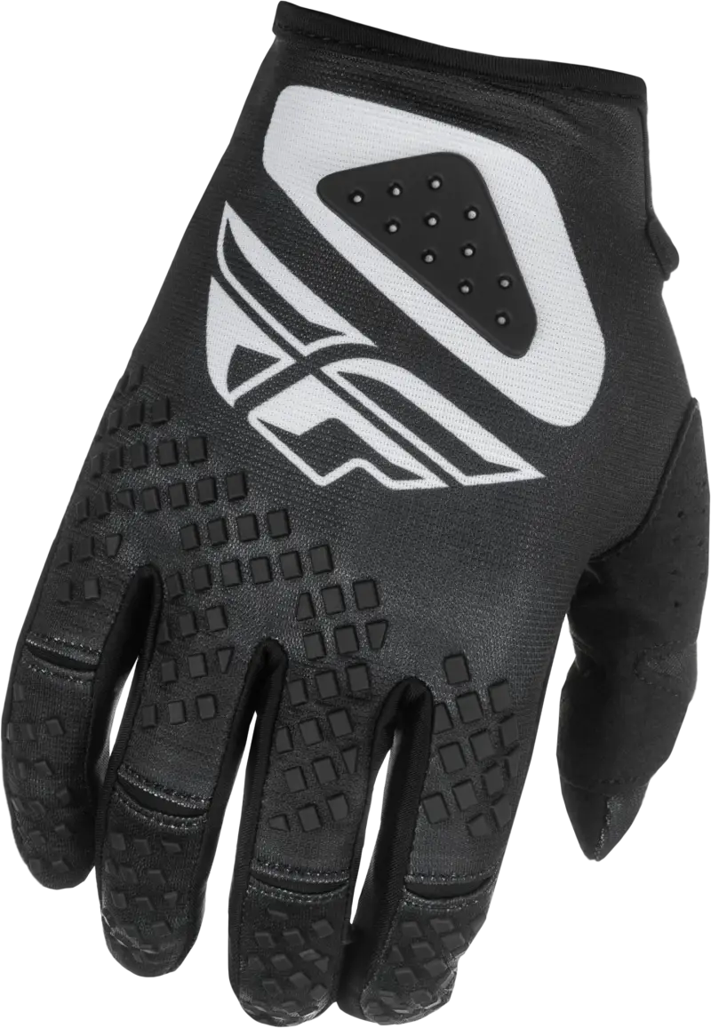 Youth Kinetic Sym Gloves Black/White Yl - FLY RACING