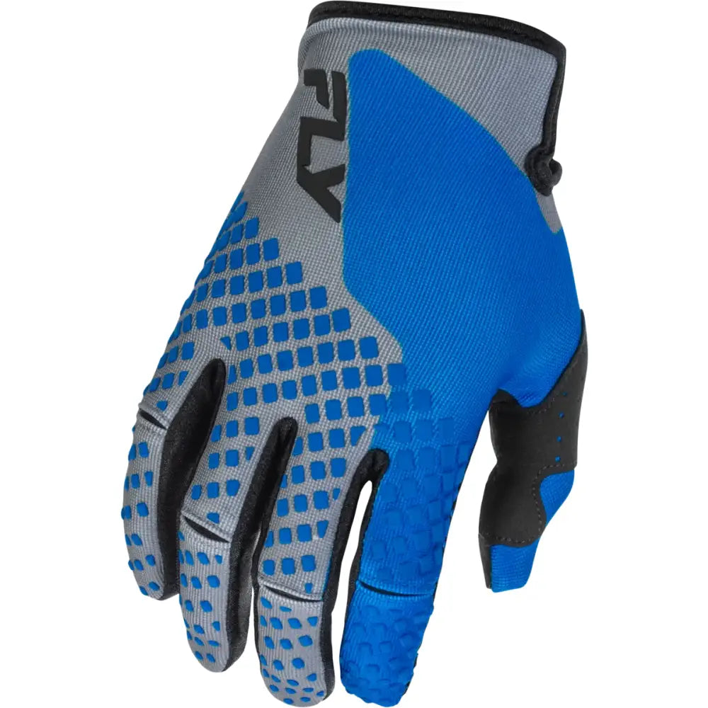Youth Kinetic Gloves Blue/Grey/Black Ym - FLY RACING