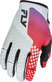 Youth Kinetic Gloves Grey/Red/Purple/Black Ym - FLY RACING