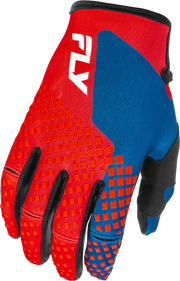 Youth Kinetic Gloves Red/White/Blue Yl - FLY RACING