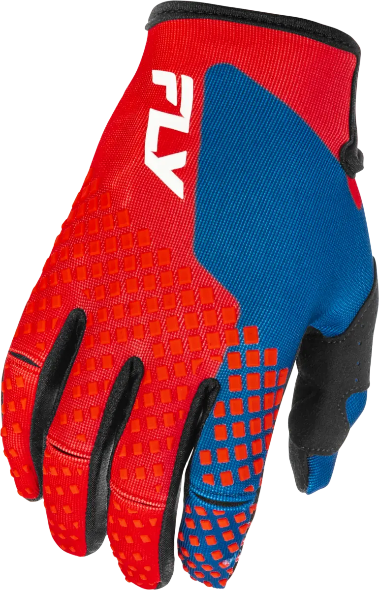Youth Kinetic Gloves Red/White/Blue Yl - FLY RACING