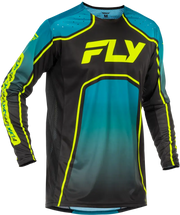 Youth Rayce Bicycle Jersey Teal/Black/Lime Ys - FLY RACING