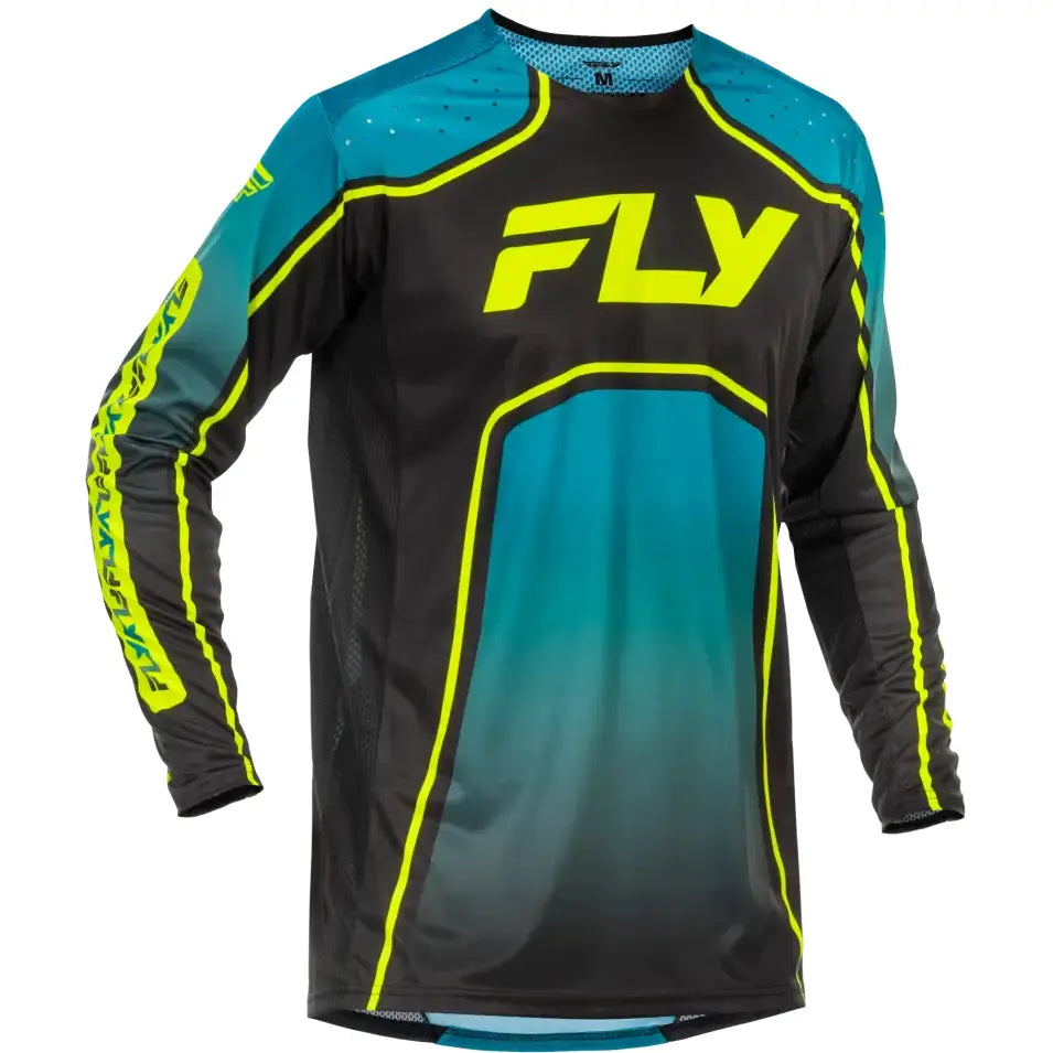 Youth Rayce Bicycle Jersey Teal/Black/Lime Yxl - FLY RACING