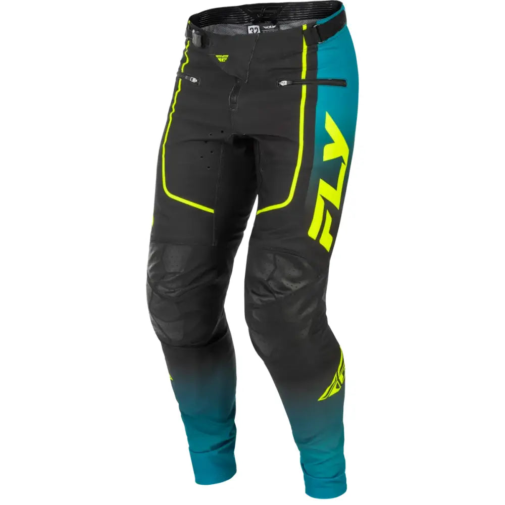 Youth Rayce Bicycle Pants Teal/Black/Lime Sz 18 - FLY RACING