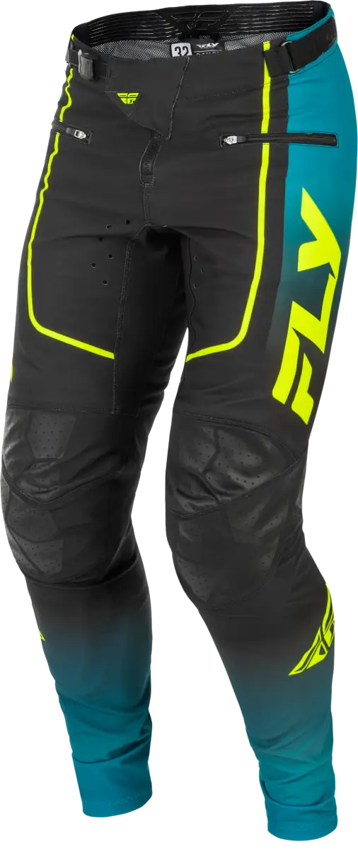 Youth Rayce Bicycle Pants Teal/Black/Lime Sz 18 - FLY RACING