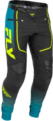 Youth Rayce Bicycle Pants Teal/Black/Lime Sz 18 - FLY RACING