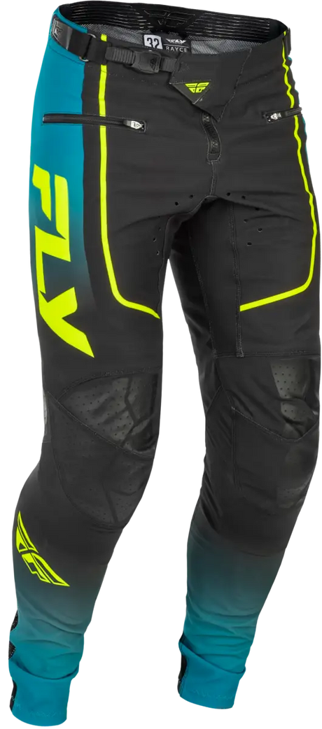 Youth Rayce Bicycle Pants Teal/Black/Lime Sz 18 - FLY RACING