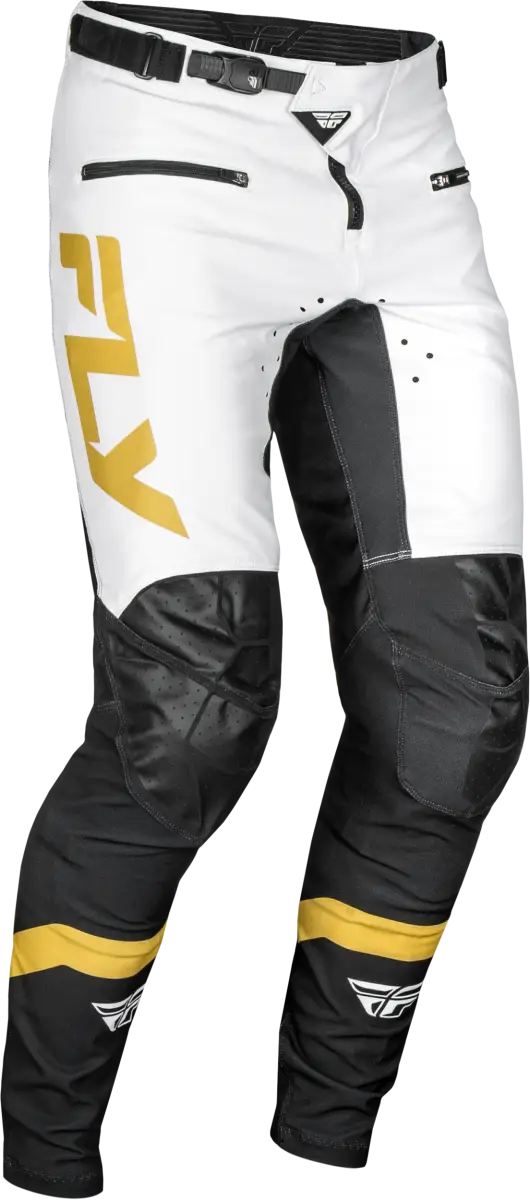 Youth Rayce Bicycle Pants with durable stretch technology in white black and gold colors