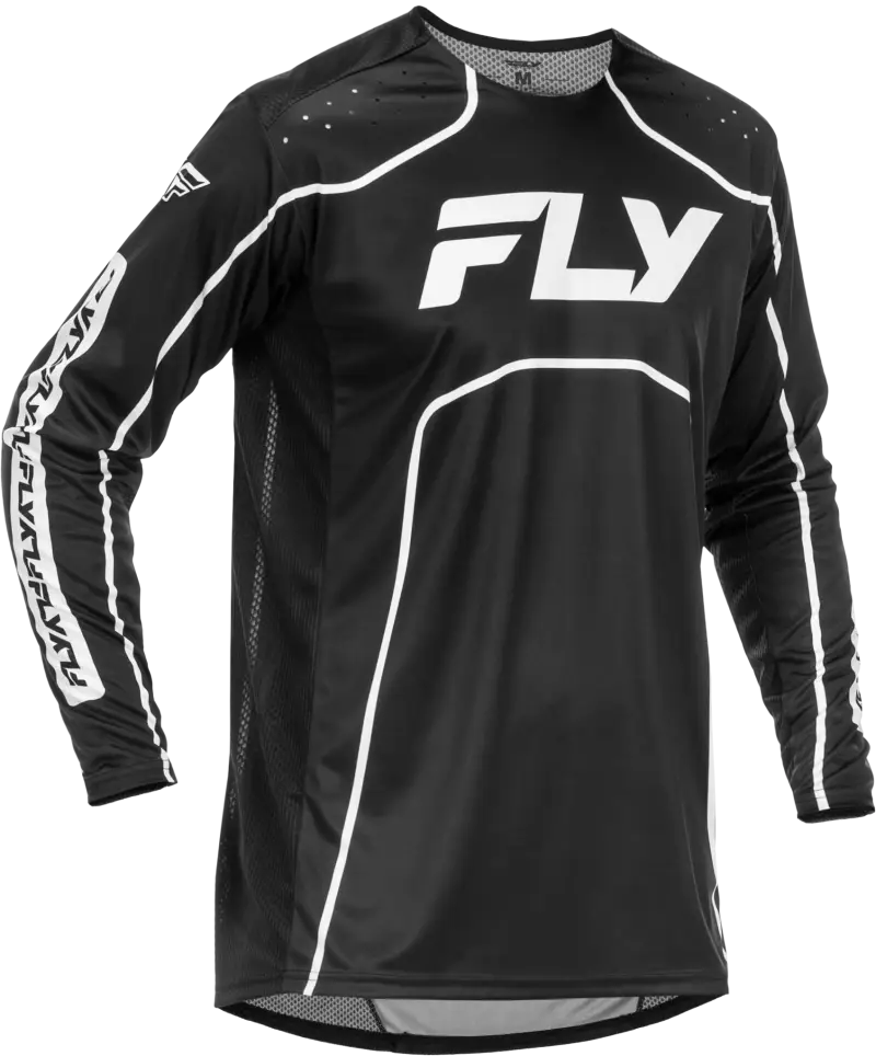 Youth Rayce Bicycle Jersey Black/White Yl - FLY RACING