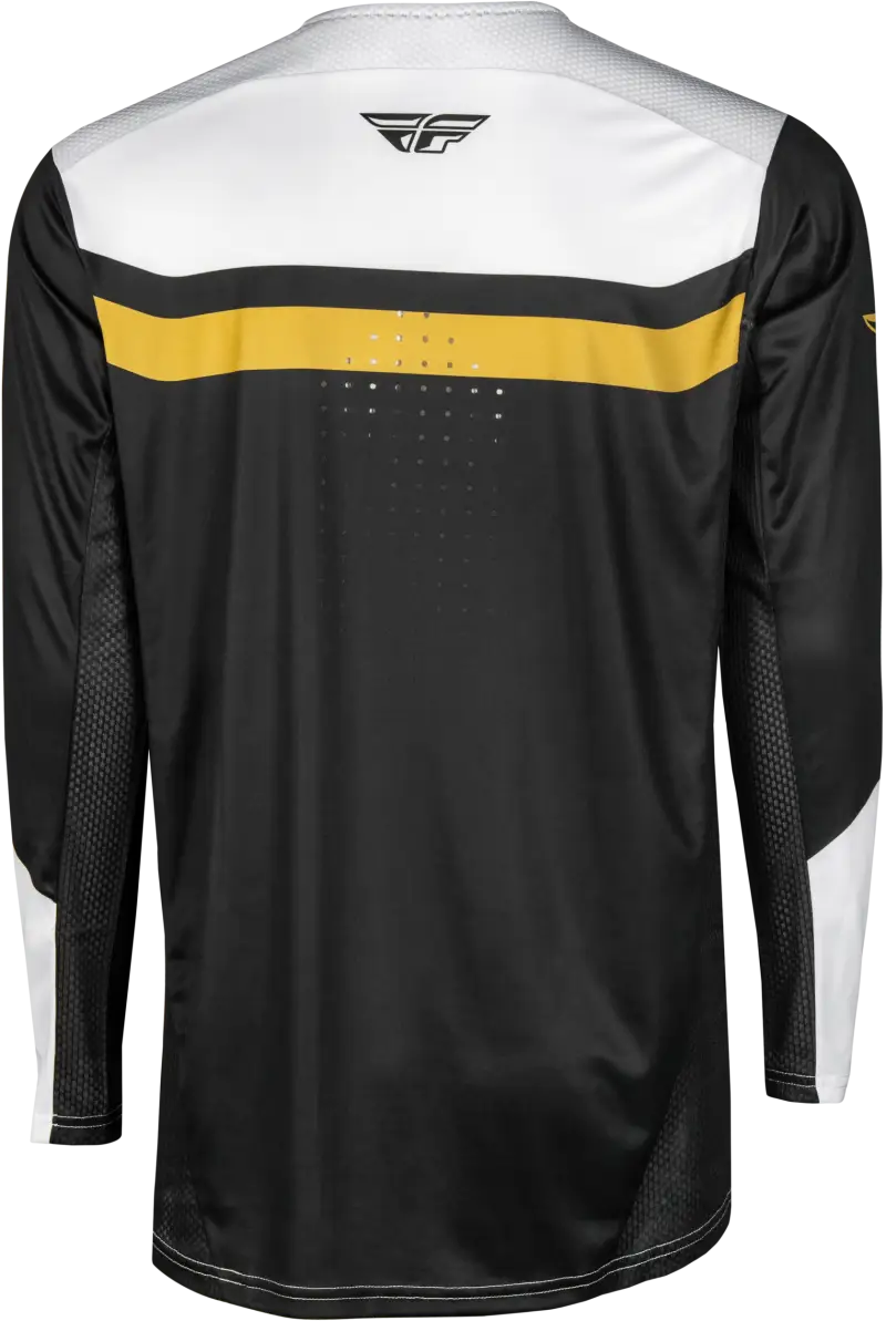 Youth Rayce Bicycle Jersey White/Black/Gold Ys - FLY RACING
