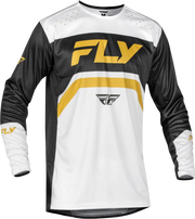 Youth Rayce Bicycle Jersey White/Black/Gold Ys - FLY RACING