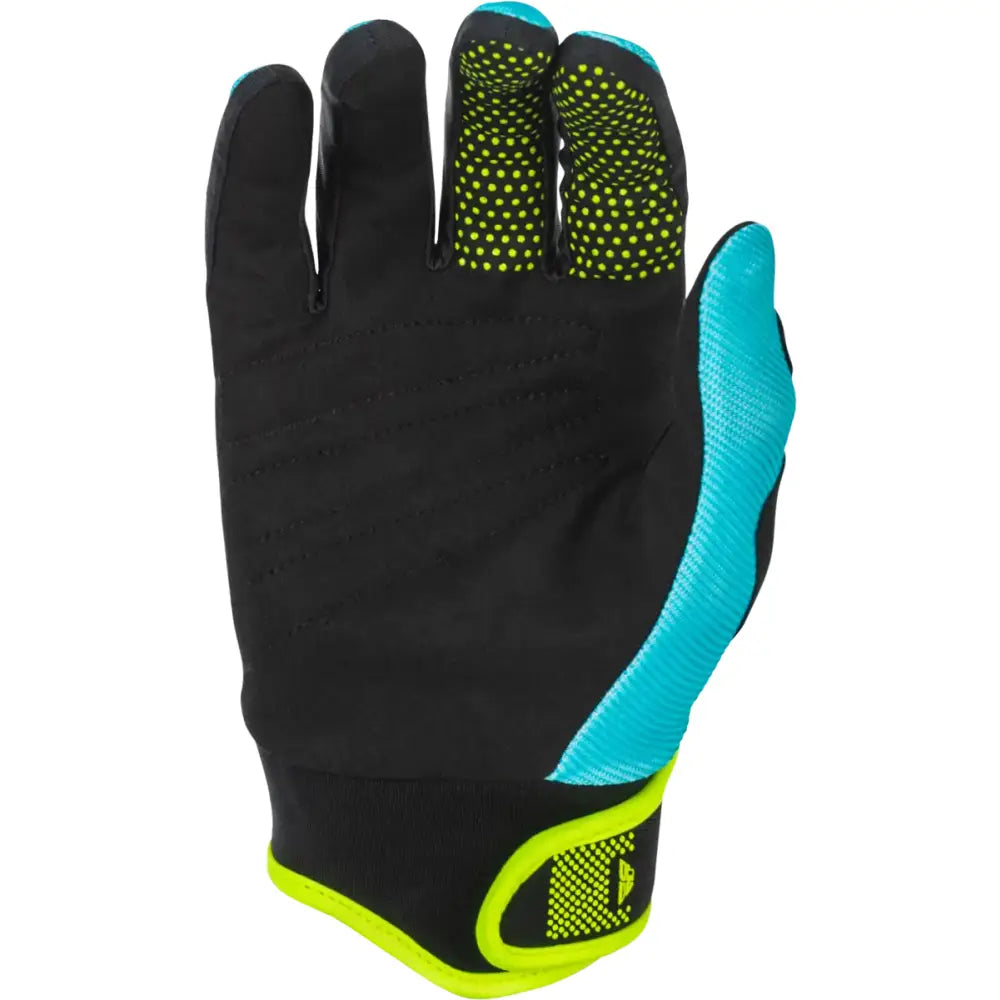 Youth F 16 Gloves Aqua/Black/White Ys - FLY RACING