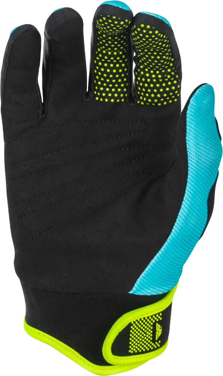 Youth F 16 Gloves Aqua/Black/White Yl - FLY RACING
