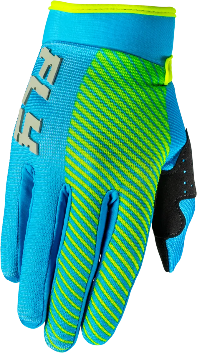 Youth F 16 Gloves Blue/Hi Vis Ys - FLY RACING