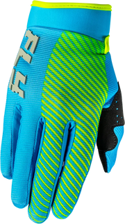 Youth F 16 Gloves Blue/Hi Vis Yl - FLY RACING