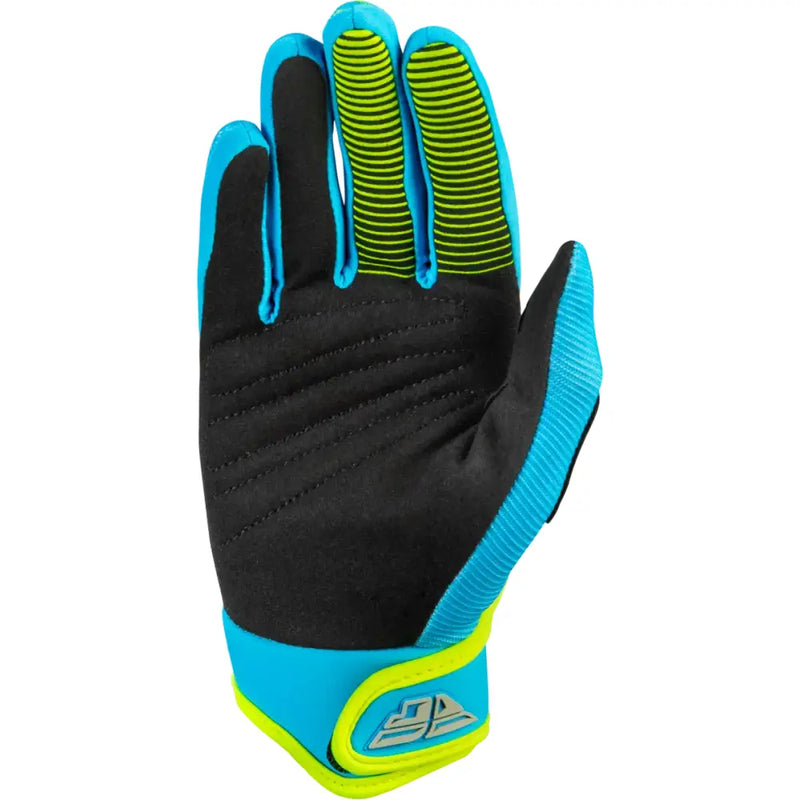 Youth F 16 Gloves Blue/Hi Vis Yl - FLY RACING