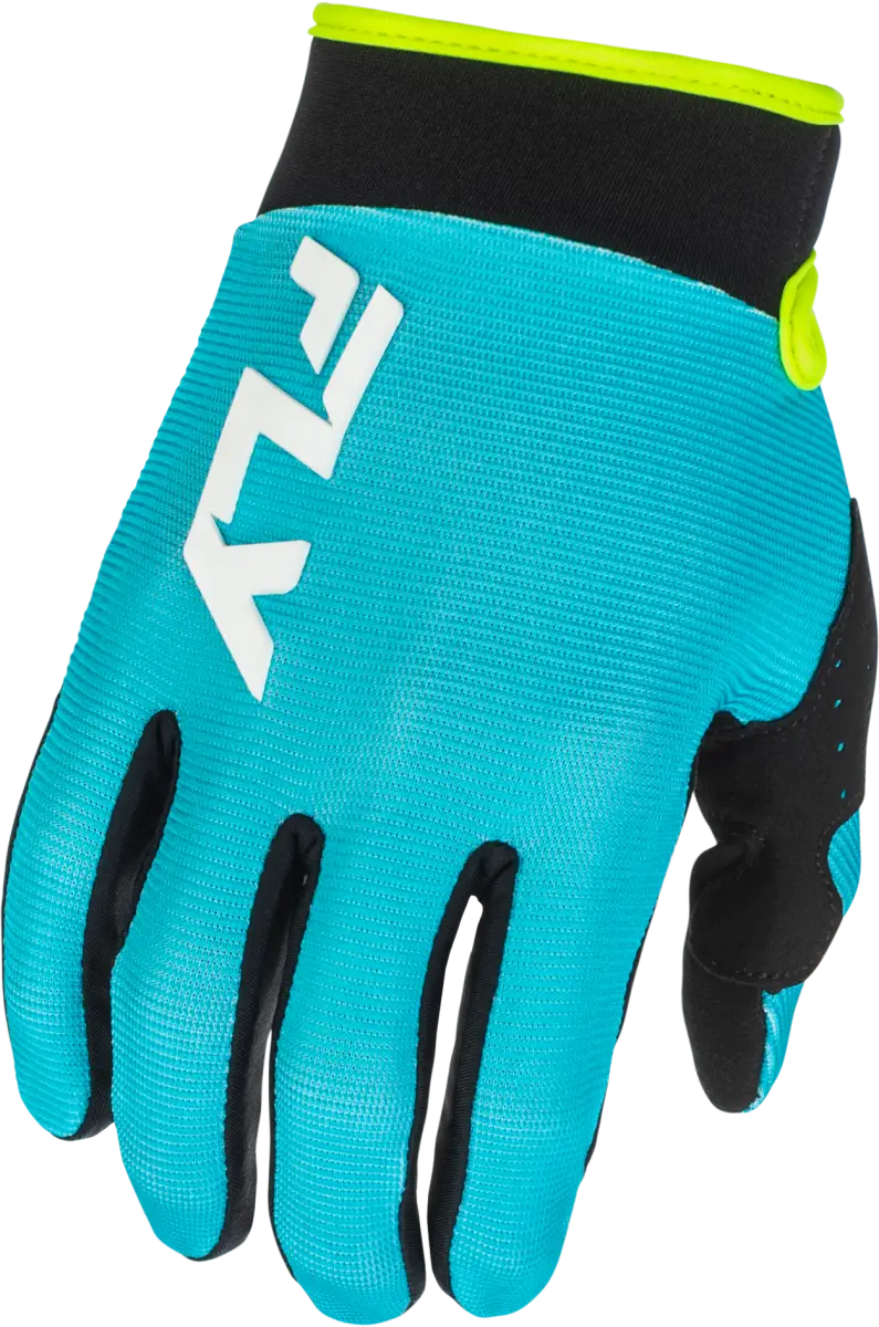 Youth F 16 Gloves Aqua/Black/White Yxs - FLY RACING