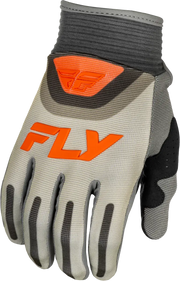 Youth F 16 Gloves Grey/Orange Yxs - FLY RACING