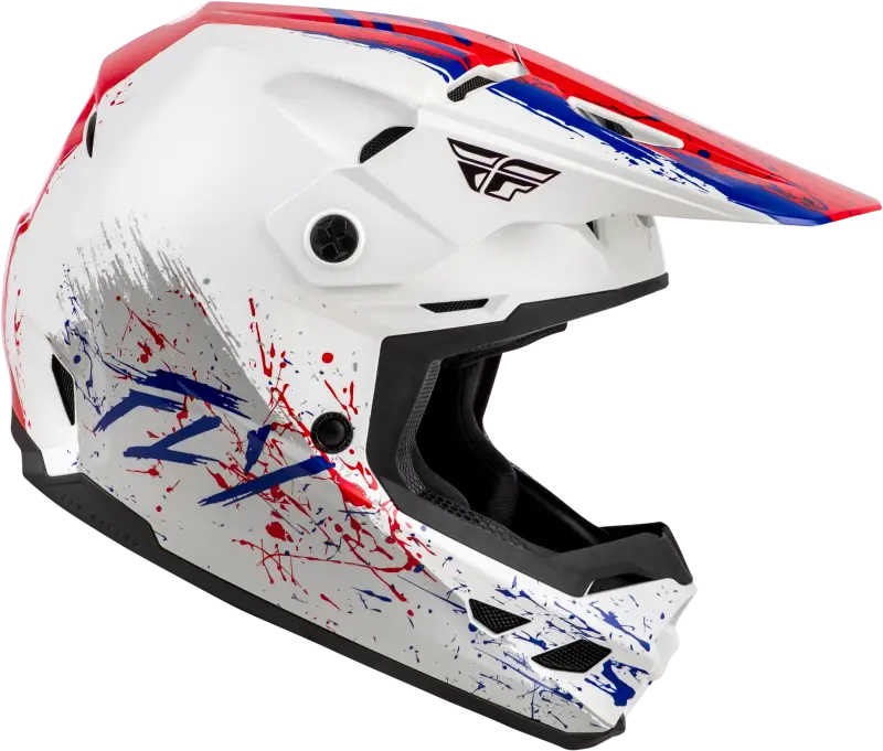 Youth Kinetic Drip Helmet Red/White/Blue Yl - FLY RACING