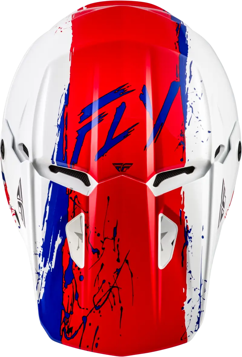 Youth Kinetic Drip Helmet Red/White/Blue Yl - FLY RACING
