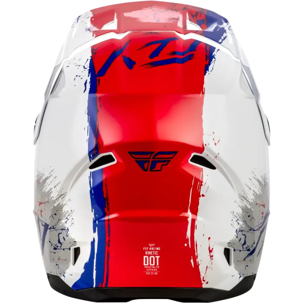 Youth Kinetic Drip Helmet Red/White/Blue Yl - FLY RACING