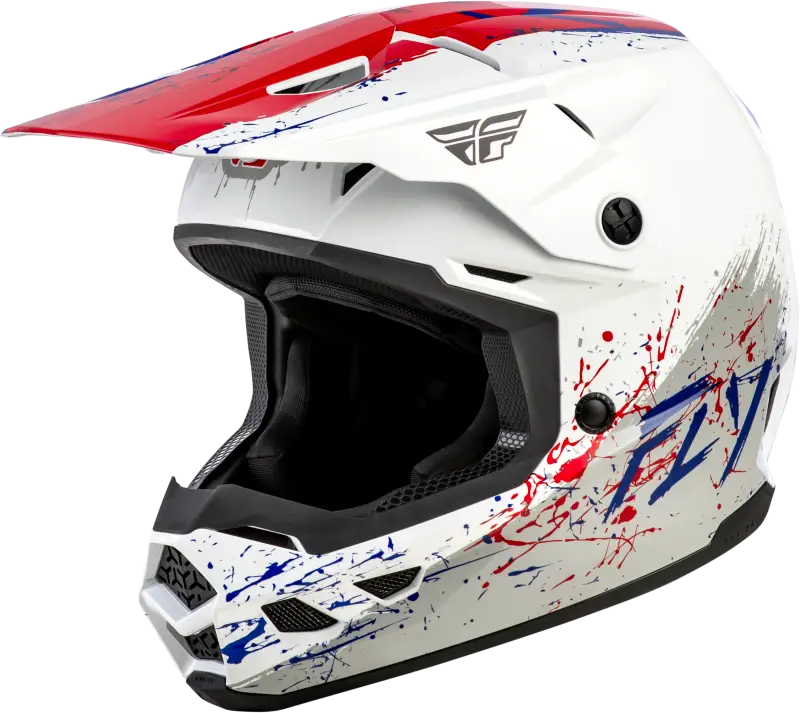Youth Kinetic Drip Helmet Red/White/Blue Yl - FLY RACING