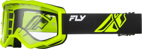 Youth Focus Goggle Hi Vis/Blk W/ Clear Lens - FLY RACING