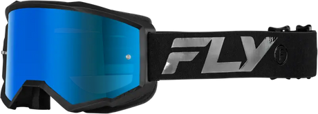 Youth Zone Goggle Black/Black W/ Sky Blue Mirror/Smoke Lens - FLY RACING
