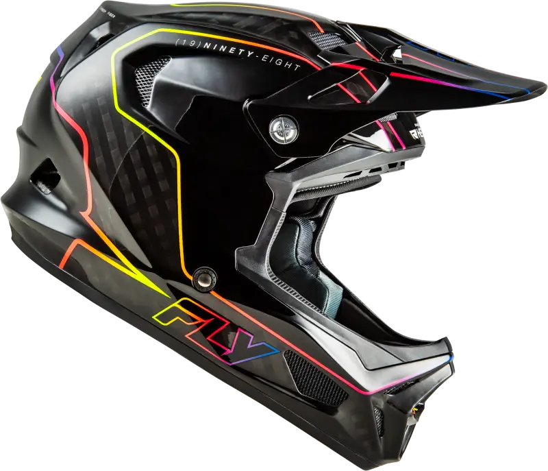 Yth Werx R Flow Carbon Hlmt Black Carbon/Black/Multi Yl - FLY RACING