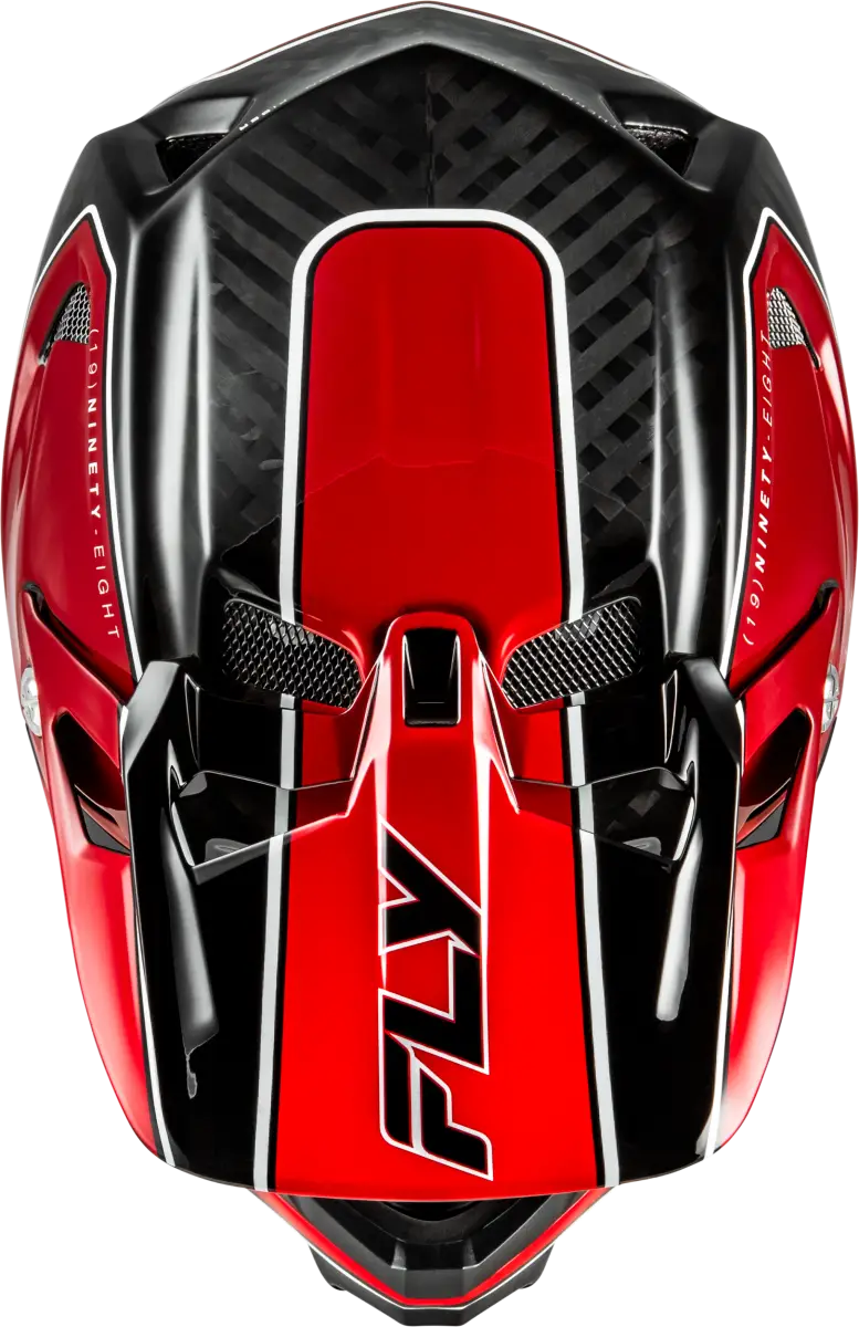 Yth Werx R Flow Carbon Hlmt Black Carbon/Red Yl - FLY RACING