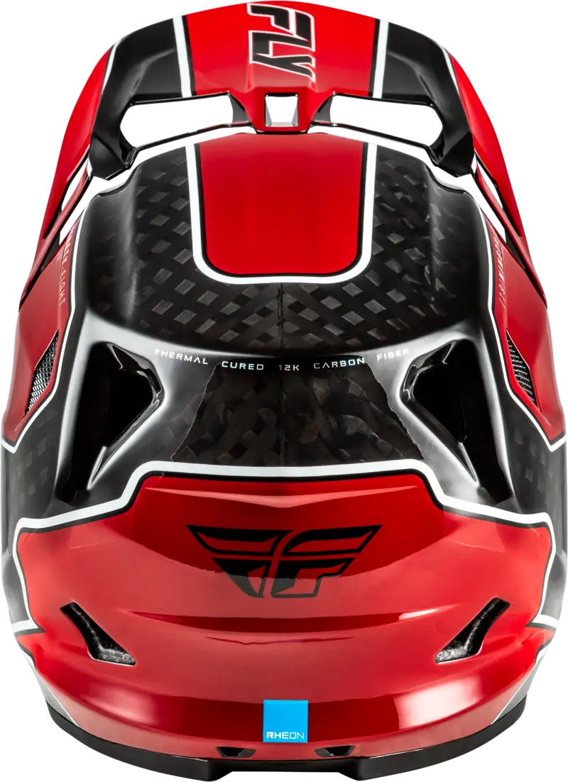 Yth Werx R Flow Carbon Hlmt Black Carbon/Red Yl - FLY RACING
