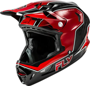 Yth Werx R Flow Carbon Hlmt Black Carbon/Red Yl - FLY RACING