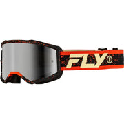 Yth Zone Goggle Blk/Red/Cream W/ Silver Mirror/Smoke Lens - FLY RACING